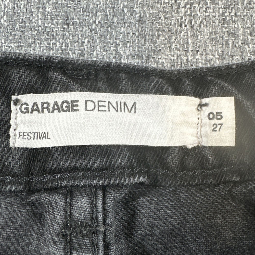 Garage Denim Festival Black Distressed Cutoff Shorts Womens Size 5 27 Waist - Picture 3 of 8